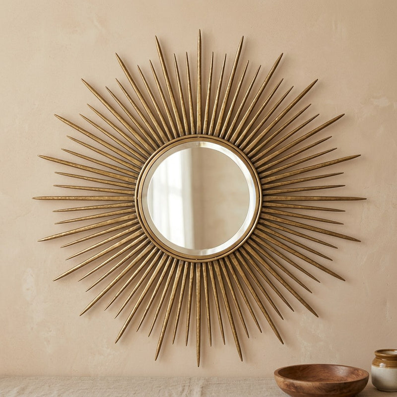 Brass Sunburst Wall Mirror — main view