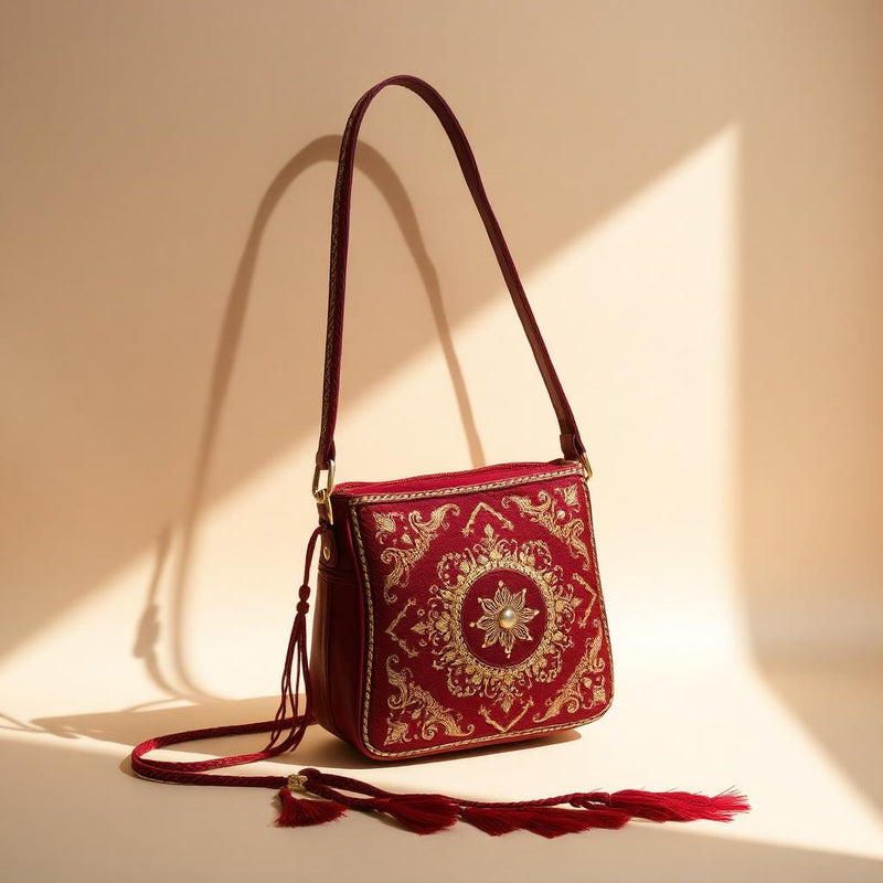 Embroidered festival sling bag