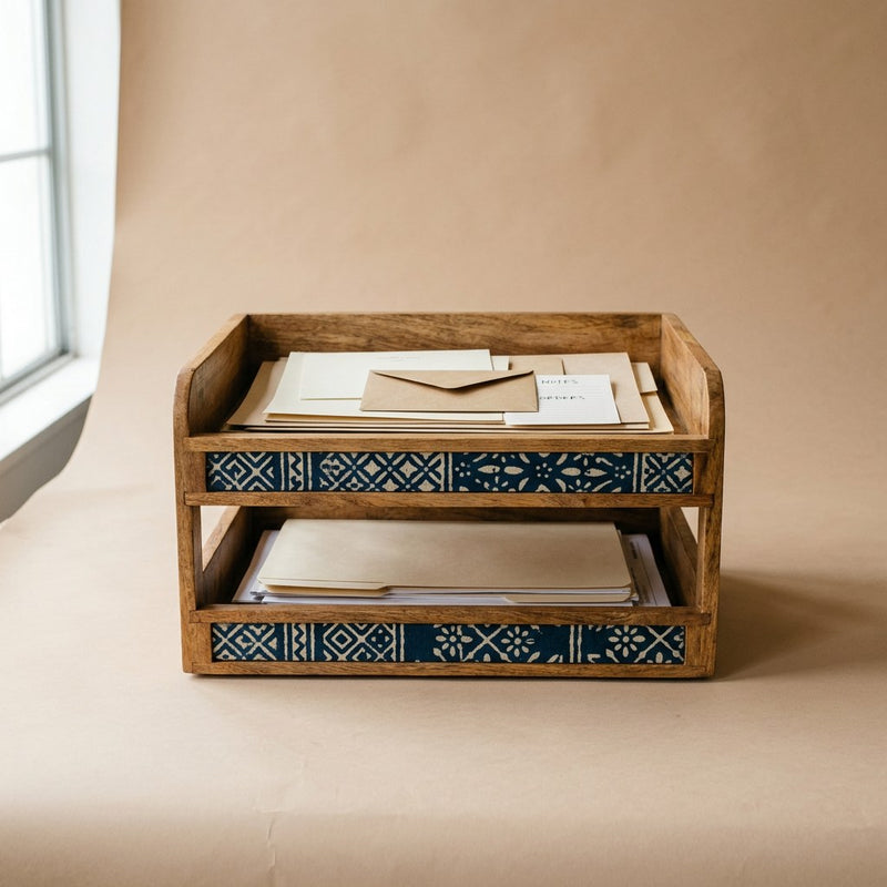 Block Print Letter Tray — main view