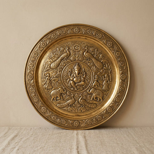 Brass Repoussé Wall Plate — main view
