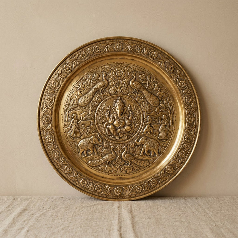 Brass Repoussé Wall Plate — main view