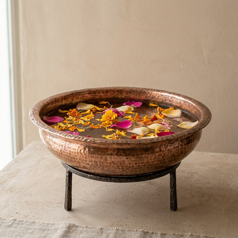 Hammered Copper Floating Bowl — main view