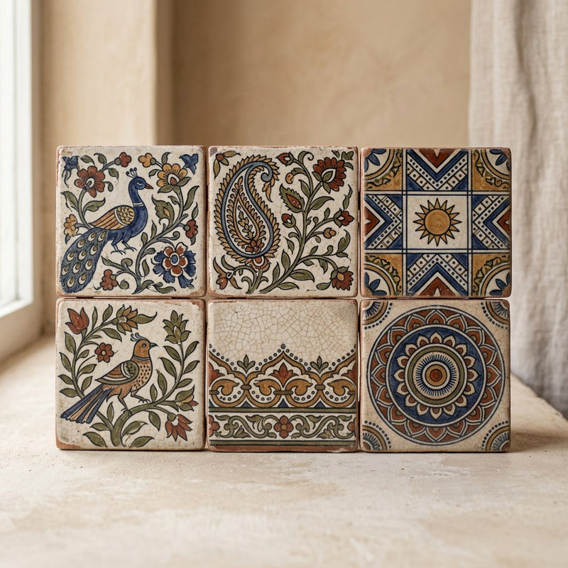 Handpainted Ceramic Tile Set — main view
