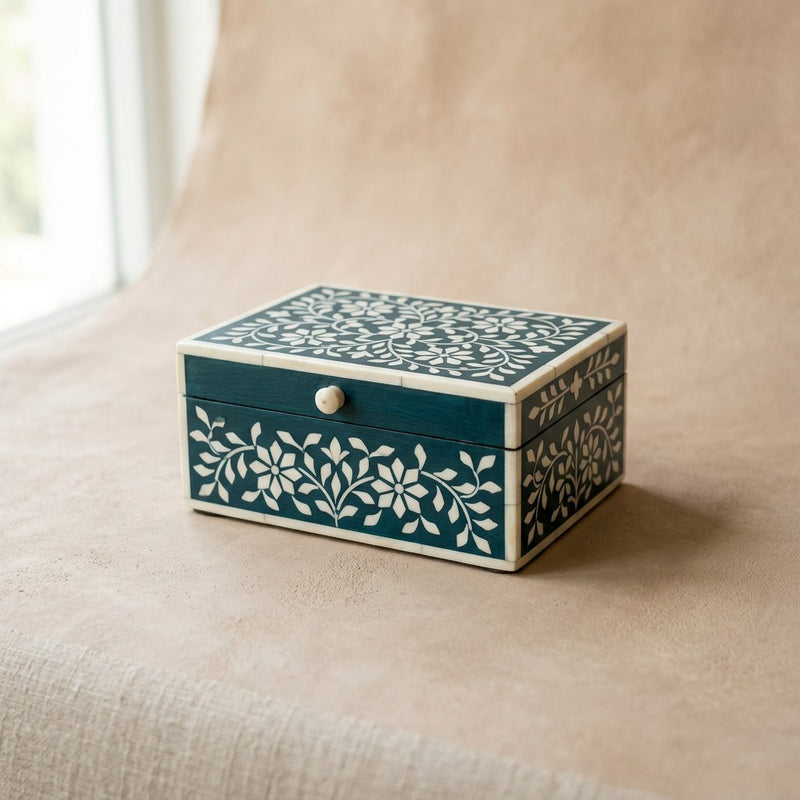 Jaipur Bone Inlay Trinket Box — main view