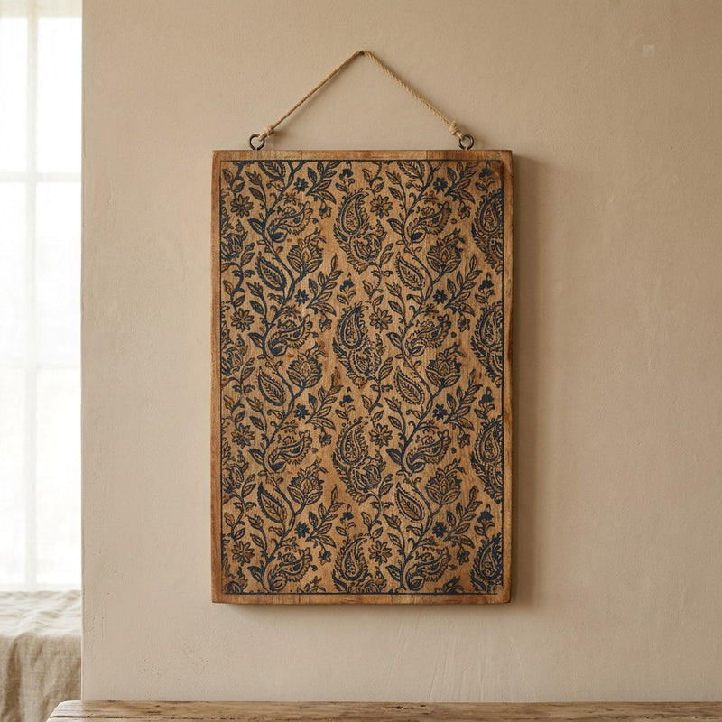 Mango Wood Block Print Panel — main view